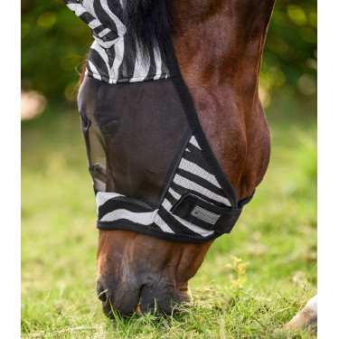 Máscara anti-moscas Waldhausen Zebra Preto / branco