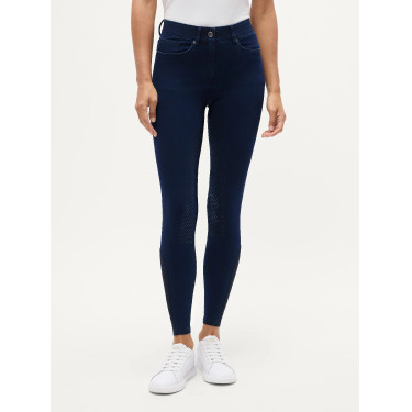 Calça de equitação Tommy Hilfiger Equestrian em jeans Hope para mulher Enxaguar Azul