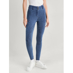 Calça Tommy Hilfiger Equestrian Texas Denim full grip feminina Herança Azul