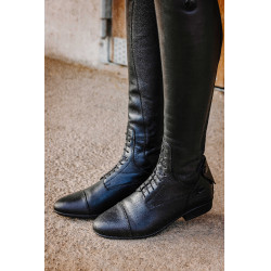 Botas de couro com atacadores Equithème Preto