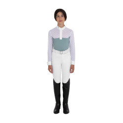 Polo de competição infantil de manga comprida com tule Equestro criança Cinza ardósia Cinzento Polo de competição infantil de manga comprida com tule Equestro criança Cinza ardósia Cinzento