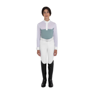 Polo de competição infantil de manga comprida com tule Equestro criança Cinza ardósia Cinzento Polo de competição infantil de manga comprida com tule Equestro criança Cinza ardósia Cinzento