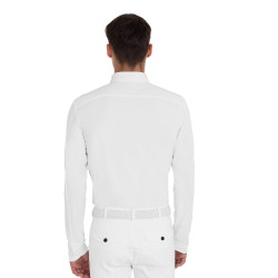Polo de concurso masculino com inserções em mesh e em canelado Equestro homem