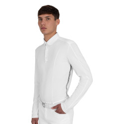 Polo de concurso masculino com inserções em mesh e em canelado Equestro homem