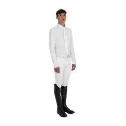 Polo de concurso masculino com inserções em mesh e em canelado Equestro homem