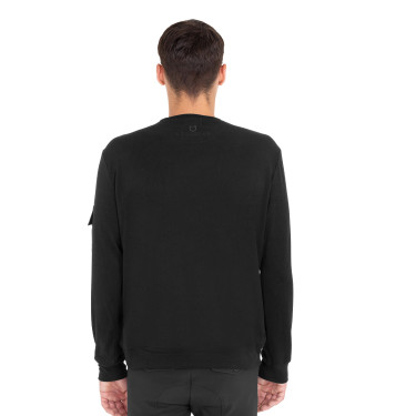 Sweatshirt homem gola redonda em fleece com bolso lateral Equestro