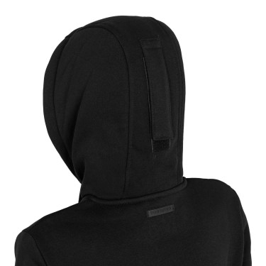 Sweatshirt feminina com capuz e fecho frontal Equestro mulher Preto / preto