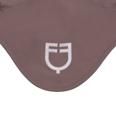 Touca em tecido técnico com logotipo em contraste Equestro Galhada / violeta feltro