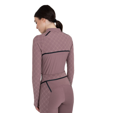 Polo de treino feminino de manga comprida com estampa monograma Equestro mulher Polo de treino feminino de manga comprida com estampa monograma Equestro mulher