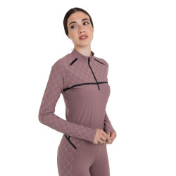 Polo de treino feminino de manga comprida com estampa monograma Equestro mulher Polo de treino feminino de manga comprida com estampa monograma Equestro mulher