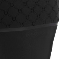 Polo de treino feminino de manga comprida com estampa monograma Equestro mulher Preto