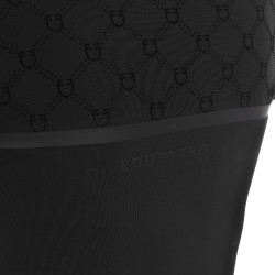 Polo de treino feminino de manga comprida com estampa monograma Equestro mulher Preto