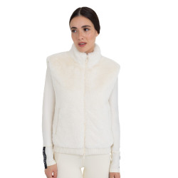 Colete feminino em pele sintética Equestro mulher Branco antigo Bege Colete feminino em pele sintética Equestro mulher Branco antigo Bege