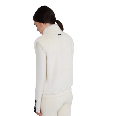 Colete feminino em pele sintética Equestro mulher Branco antigo Bege Colete feminino em pele sintética Equestro mulher Branco antigo Bege