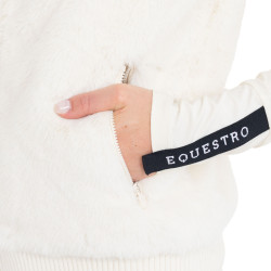 Colete feminino em pele sintética Equestro mulher Branco antigo Bege Colete feminino em pele sintética Equestro mulher Branco antigo Bege
