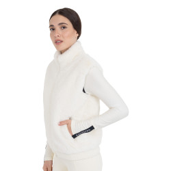Colete feminino em pele sintética Equestro mulher Branco antigo Bege Colete feminino em pele sintética Equestro mulher Branco antigo Bege