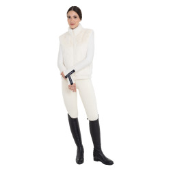 Colete feminino em pele sintética Equestro mulher Branco antigo Bege Colete feminino em pele sintética Equestro mulher Branco antigo Bege