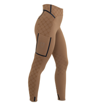 Leggings feminina de cintura alta em tecido técnico monograma Equestro mulher