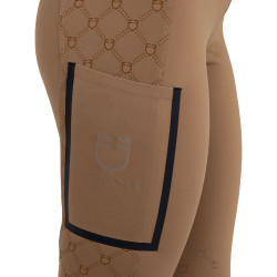 Leggings feminina de cintura alta em tecido técnico monograma Equestro mulher