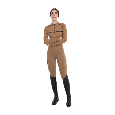 Leggings feminina de cintura alta em tecido técnico monograma Equestro mulher