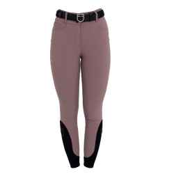 Calças femininas full grip de cintura alta em tecido técnico bi-stretch Equestro mulher Galhada Bege
