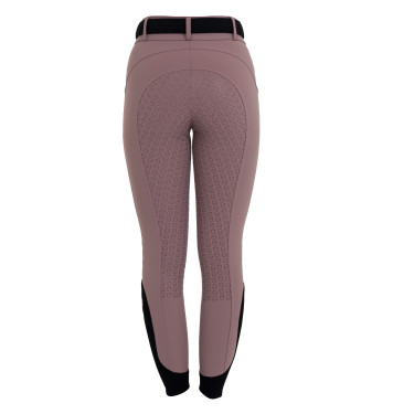 Calças femininas full grip de cintura alta em tecido técnico bi-stretch Equestro mulher Galhada Bege