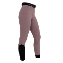 Calças femininas full grip de cintura alta em tecido técnico bi-stretch Equestro mulher Galhada Bege