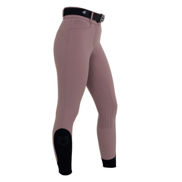 Calças femininas full grip de cintura alta em tecido técnico bi-stretch Equestro mulher Galhada Bege
