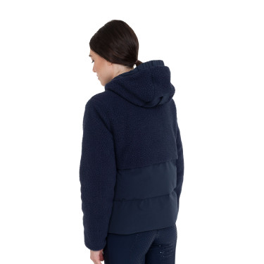 Casaco acolchoado feminino com inserções em teddy Equestro mulher Blazer marinho Azul-marinho Casaco acolchoado feminino com inserções em teddy Equestro mulher Blazer marinho Azul-marinho