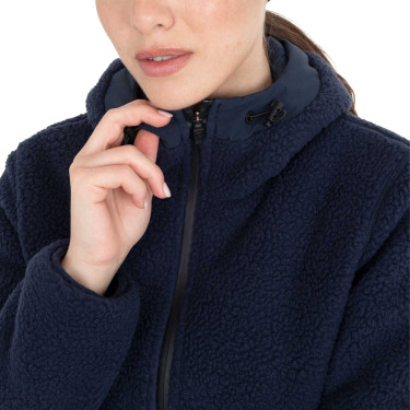 Casaco acolchoado feminino com inserções em teddy Equestro mulher Blazer marinho Azul-marinho Casaco acolchoado feminino com inserções em teddy Equestro mulher Blazer marinho Azul-marinho