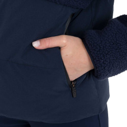 Casaco acolchoado feminino com inserções em teddy Equestro mulher Blazer marinho Azul-marinho Casaco acolchoado feminino com inserções em teddy Equestro mulher Blazer marinho Azul-marinho