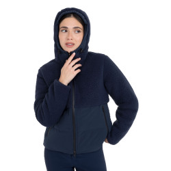 Casaco acolchoado feminino com inserções em teddy Equestro mulher Blazer marinho Azul-marinho Casaco acolchoado feminino com inserções em teddy Equestro mulher Blazer marinho Azul-marinho
