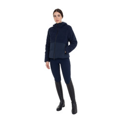 Casaco acolchoado feminino com inserções em teddy Equestro mulher Blazer marinho Azul-marinho Casaco acolchoado feminino com inserções em teddy Equestro mulher Blazer marinho Azul-marinho