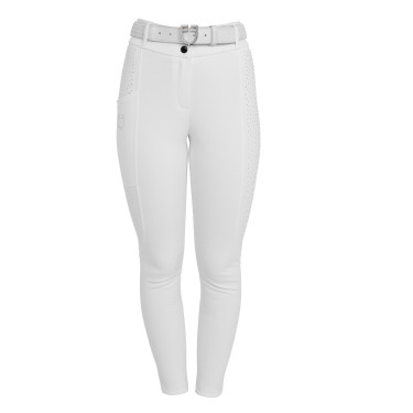Calças femininas de cintura alta com grip total com strass Equestro mulher Calças femininas de cintura alta com grip total com strass Equestro mulher