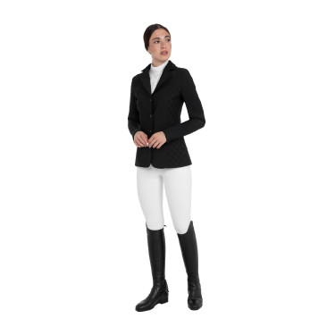 Casaco de competição feminino monograma em tecido com efeito veludo Equestro mulher Casaco de competição feminino monograma em tecido com efeito veludo Equestro mulher
