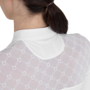 Polo de competição feminina com inserções em tule Equestro mulher