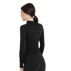 Polo de treino feminino em malha técnica com zíper Equestro mulher