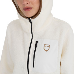 Felpa feminina em lã teddy com capuz e zíper Equestro mulher Felpa feminina em lã teddy com capuz e zíper Equestro mulher