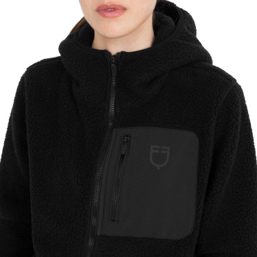 Felpa feminina em lã teddy com capuz e zíper Equestro mulher Preto / preto Felpa feminina em lã teddy com capuz e zíper Equestro mulher Preto / preto