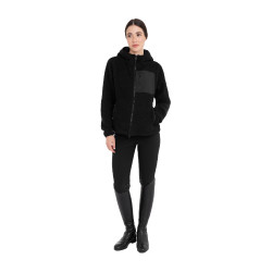 Felpa feminina em lã teddy com capuz e zíper Equestro mulher Preto / preto Felpa feminina em lã teddy com capuz e zíper Equestro mulher Preto / preto