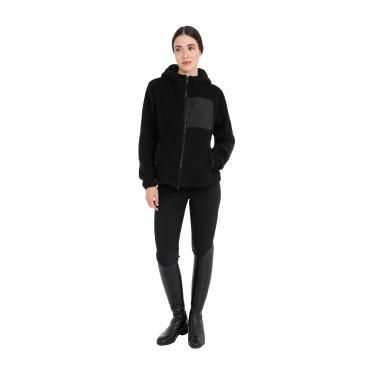 Felpa feminina em lã teddy com capuz e zíper Equestro mulher Preto / preto Felpa feminina em lã teddy com capuz e zíper Equestro mulher Preto / preto