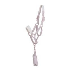 Caveção técnico com dupla regulação e fivelas revestidas em borracha Equestro Violeta feltro / branco areia Caveção técnico com dupla regulação e fivelas revestidas em borracha Equestro Violeta feltro / branco areia