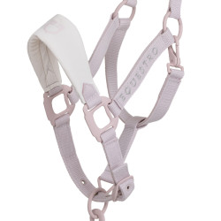 Caveção técnico com dupla regulação e fivelas revestidas em borracha Equestro Violeta feltro / branco areia Caveção técnico com dupla regulação e fivelas revestidas em borracha Equestro Violeta feltro / branco areia