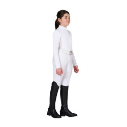 Pólo de competição para menina com insertos em micromesh Equestro criança Pólo de competição para menina com insertos em micromesh Equestro criança