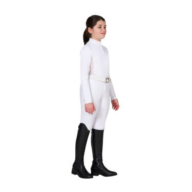 Pólo de competição para menina com insertos em micromesh Equestro criança Pólo de competição para menina com insertos em micromesh Equestro criança