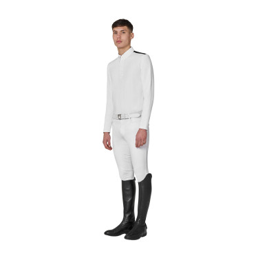 Polo de concurso masculino de manga comprida com inserções em mesh Equestro homem