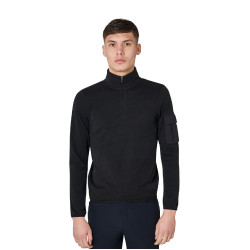 Camisola polar masculina de gola alta com fecho de 3/4 Equestro homem