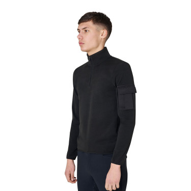 Camisola polar masculina de gola alta com fecho de 3/4 Equestro homem
