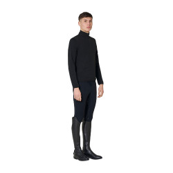 Camisola polar masculina de gola alta com fecho de 3/4 Equestro homem