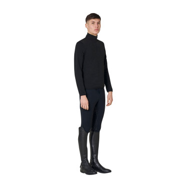 Camisola polar masculina de gola alta com fecho de 3/4 Equestro homem
